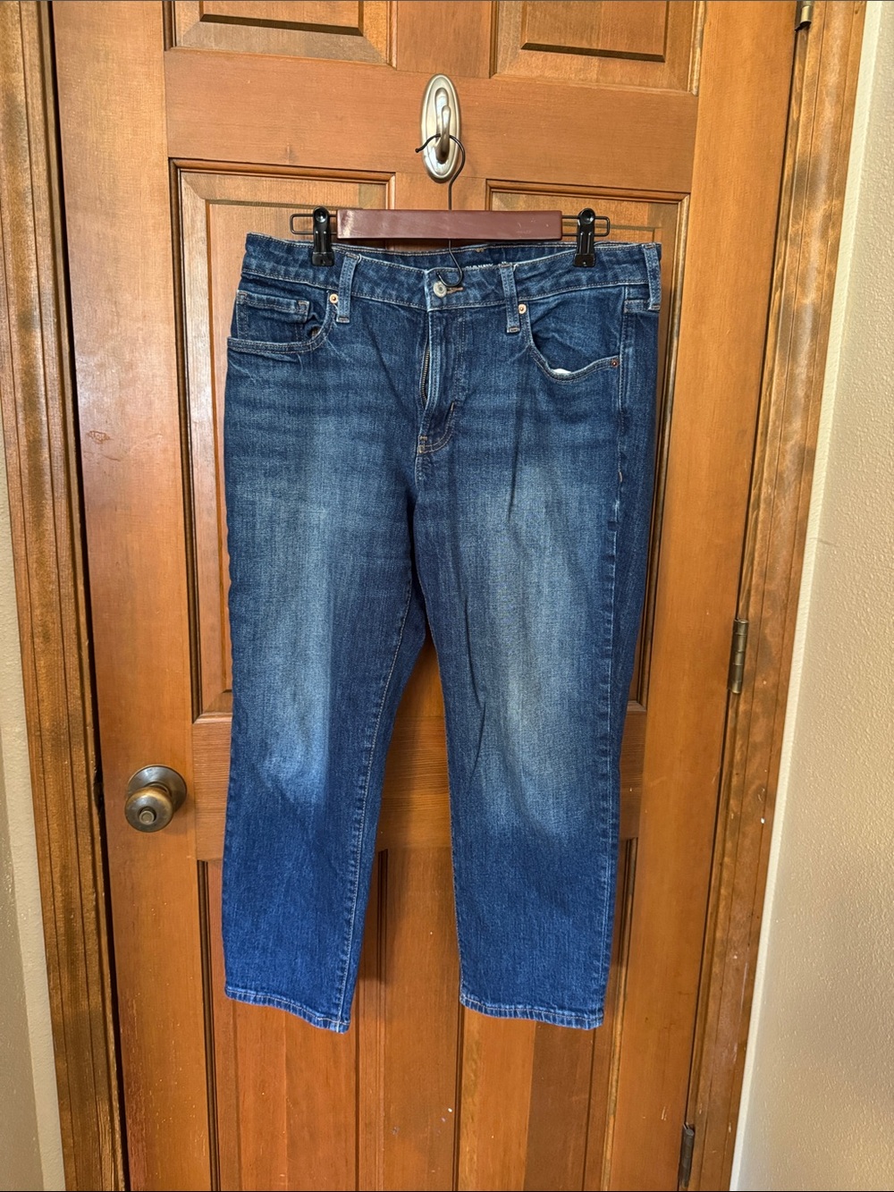 Old Navy O.G. Straight Mid-Rise Denim Jeans in Dark Blue